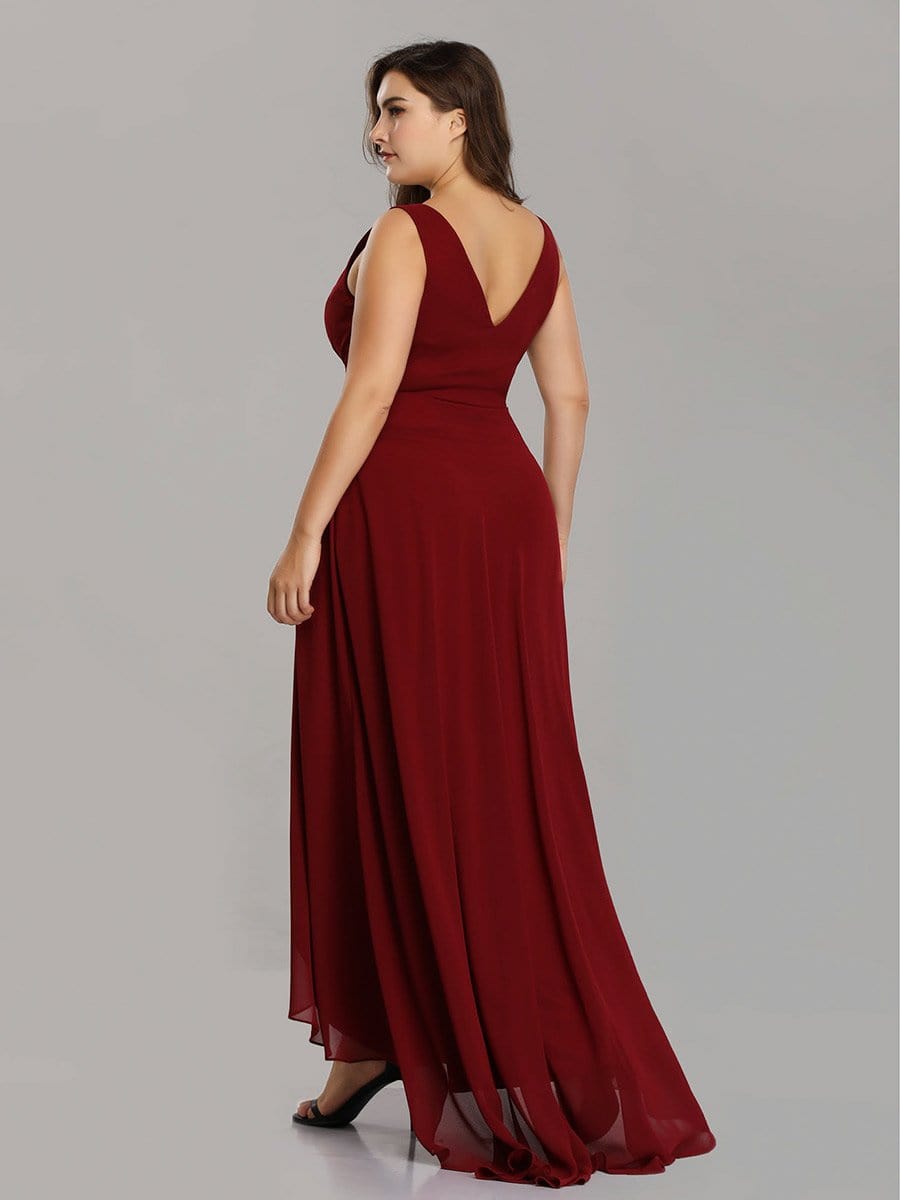 MsDresslyEP Formal Dress V-Neck High-Low Chiffon Evening Party Dress