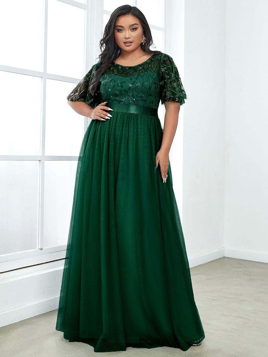 MsDresslyEP Plus Formal Dress Plus Size Sequin Bodice Long Formal Evening Dresses DRE230977425DGV16