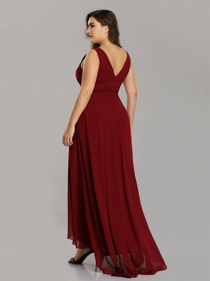 MsDresslyEP Formal Dress V-Neck High-Low Chiffon Evening Party Dress