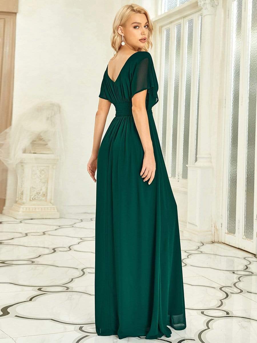 MsDresslyEP Formal Dress Women's A-Line Empire Waist Maxi Chiffon Evening Dress