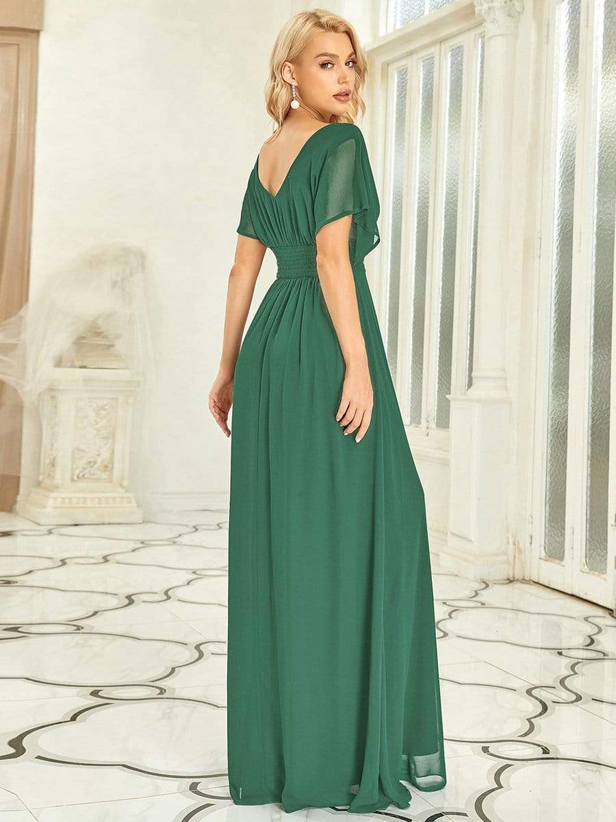 MsDresslyEP Formal Dress Women's A-Line Empire Waist Maxi Chiffon Evening Dress