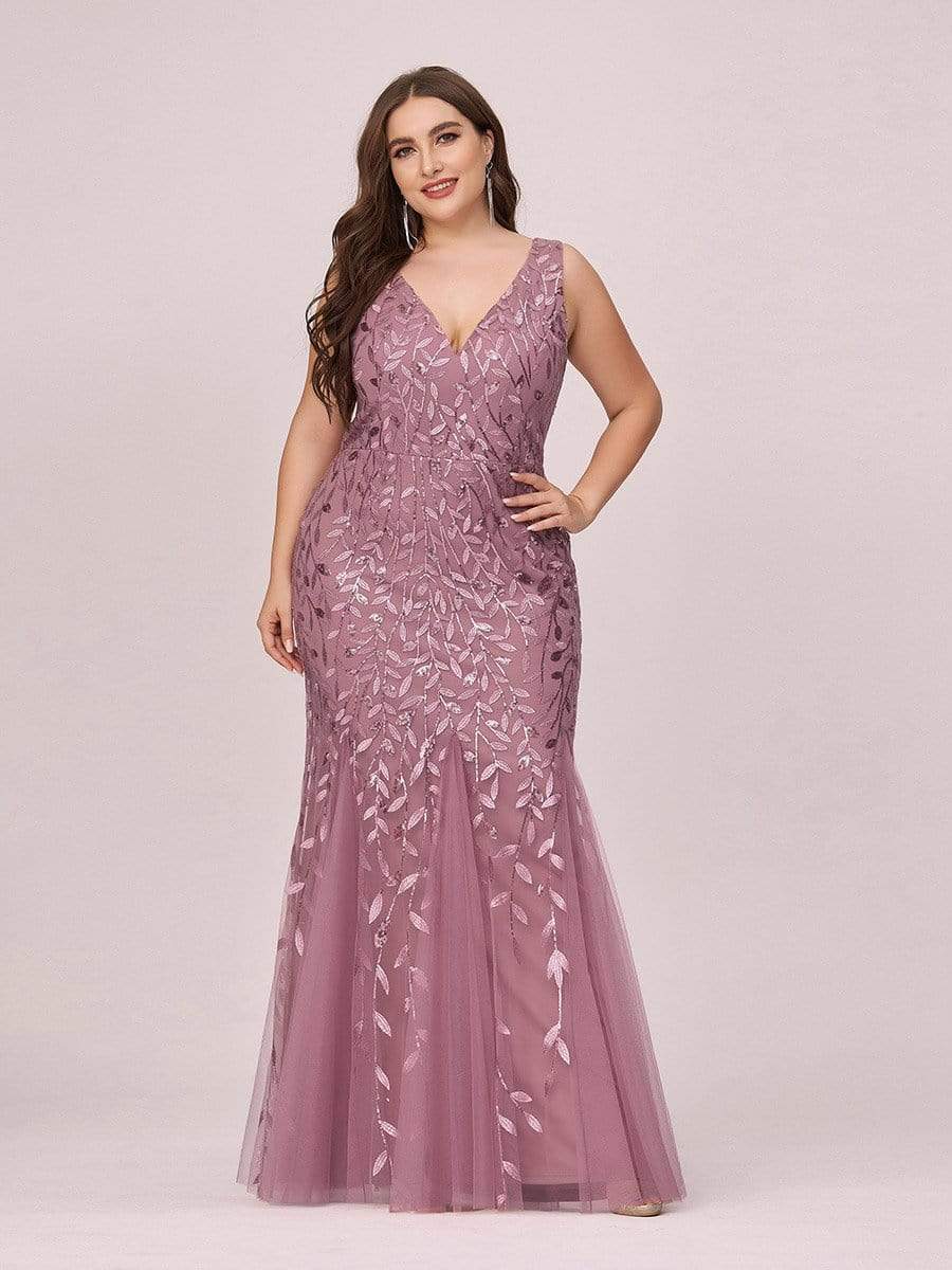 MsDresslyEP Plus Formal Dress Plus Size Maxi Sequin Formal Dresses & Gowns DRE230973811POH16