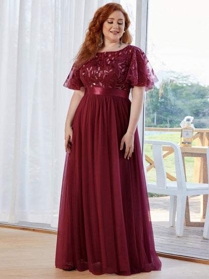 MsDresslyEP Plus Formal Dress Plus Size Sequin Bodice Long Formal Evening Dresses DRE230977465BDG16